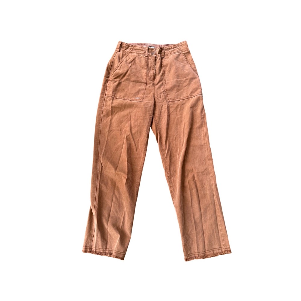 Treasure &‎ Bond Brown Tencel Cotton Utility Carpenter Pants Frayed Hem Size L